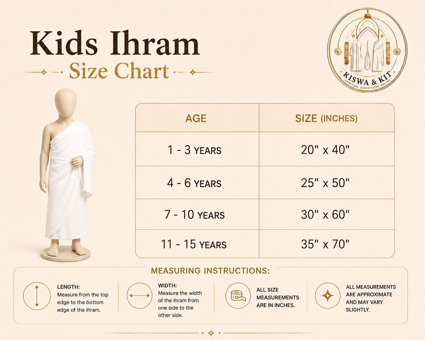Kids Towel Ihram (1-3 year)