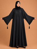 Premium Black Embellished Bell Sleeves Abaya