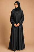 Simple Full Flare Abaya Elastic Cuff
